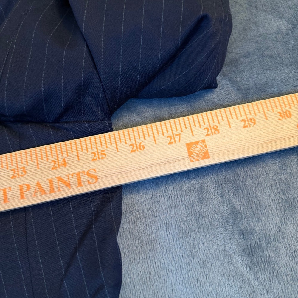 Hart Schaffner Marx Gold Trumpeter Suit Jacket Mens 50 R Navy Pinstripe Wool - Picture 9 of 10